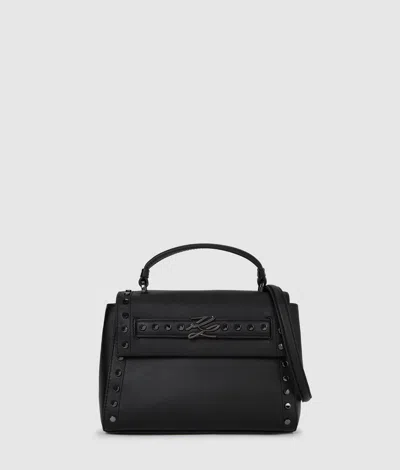 Karl Lagerfeld K/autograph Studded Top Handle Bag In Black