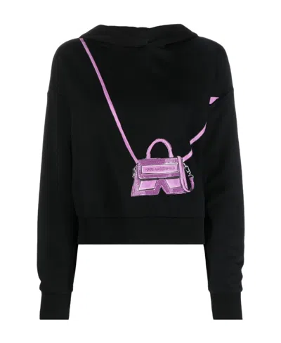Karl Lagerfeld K/bag Graphic-print Hoodie In Black