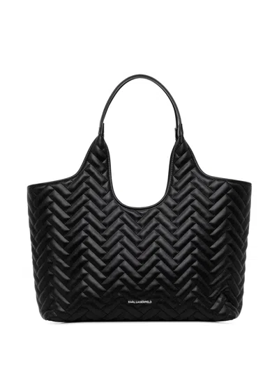 Karl Lagerfeld K/brick Quilted Tote Bag In Black