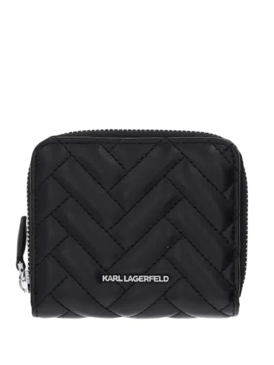 Karl Lagerfeld K/brick Quilted Wallet In Black