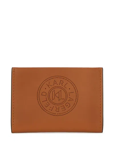 Karl Lagerfeld K/circle Cardholder In Braun