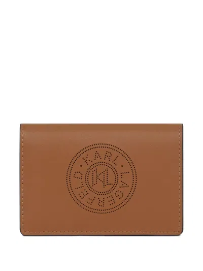 Karl Lagerfeld K/circle Cardholder In Brown