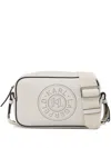 Karl Lagerfeld K/circle Perforated-logo Crossbody Bag In Neutrals