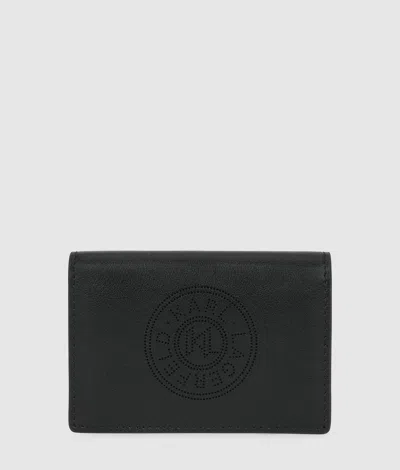 Karl Lagerfeld K/circle Flap Cardholder In Black