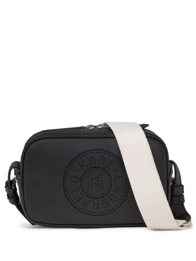 Karl Lagerfeld K/circle Leather Cross Body Bag In 999 Black