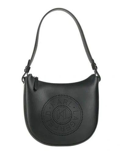 KARL LAGERFELD KARL LAGERFELD K/CIRCLE MOON SHB PERFORATED WOMAN HANDBAG BLACK SIZE - COW LEATHER