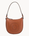 Karl Lagerfeld K/circle Perforated-logo Shoulder Bag In Brown