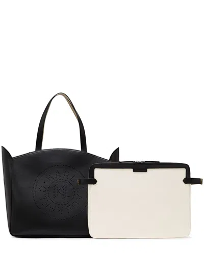 Karl Lagerfeld K/circle Perforated-design Tote Bag In Black