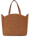 Karl Lagerfeld K/circle Perforated-design Tote Bag In Brown