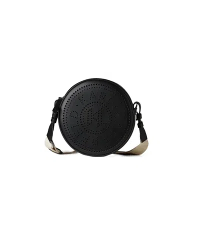 Karl Lagerfeld K/circle Perforated-logo Bag In Black