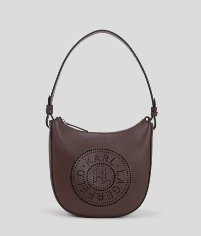 Karl Lagerfeld K/circle Perforated Moon Shoulder Bag