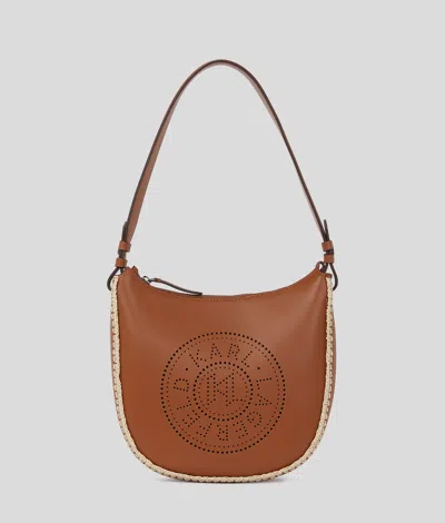 Karl Lagerfeld K/circle Perforated Moon Shoulder Bag