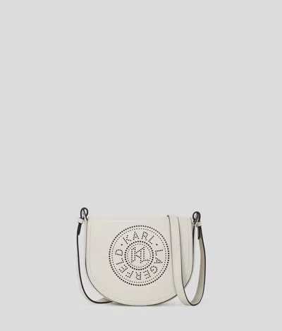 Karl Lagerfeld K/circle Perforated Saddle Bag
