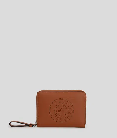 Karl Lagerfeld K/circle Perforated Small Zip Wallet