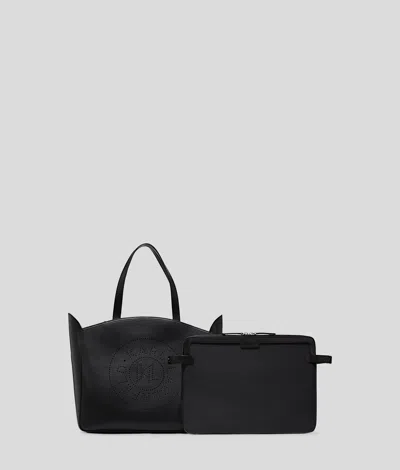 Karl Lagerfeld K/circle Perforated Tote Bag With Pouch
