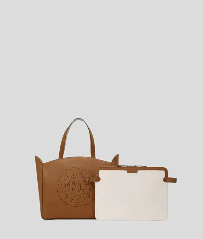Karl Lagerfeld K/circle Perforated Tote Bag With Pouch