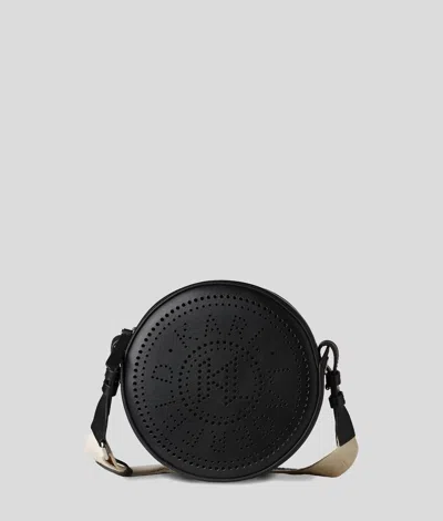 Karl Lagerfeld K/circle Round Perforated Logo Crossbody Bag
