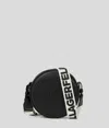 Karl Lagerfeld K/circle Runde Umhängetasche Mit Geprägtem Logo In Black