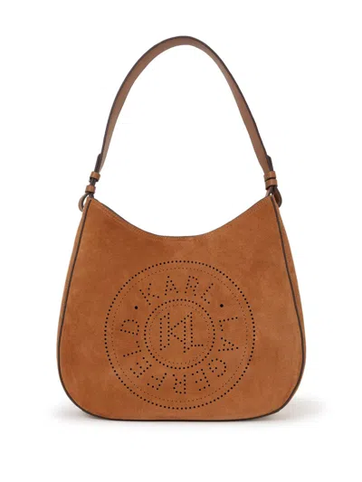 Karl Lagerfeld K/circle Shoulder Bag In Brown