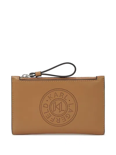 Karl Lagerfeld Schmales K/circle Portemonnaie In Geschenkbox In Brown