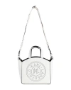 Karl Lagerfeld K/circle Sm Tote Perforated Woman Handbag Off White Size - Cow Leather In Off White