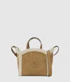 Karl Lagerfeld Small K/circle Shearling Tote Bag In Brown