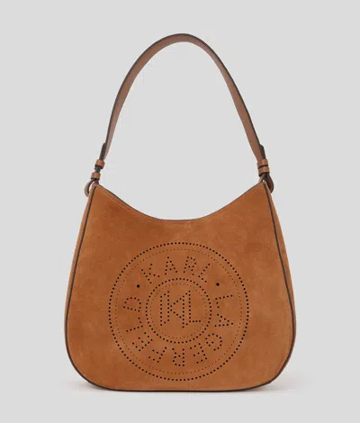 Karl Lagerfeld K/circle Suede Hobo Bag