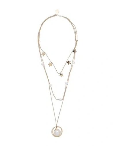 Karl Lagerfeld K/constellation Pearl Necklace Woman Necklace Gold Size - Brass, Resin