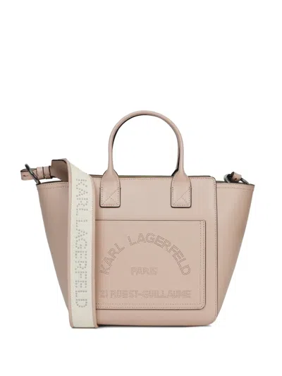 Karl Lagerfeld K/daily Perforated Logo Tote Bag In Pink