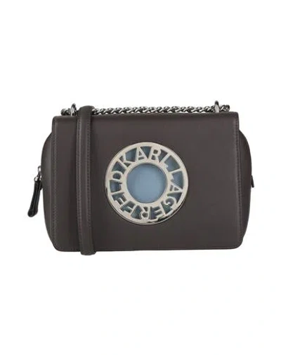 Karl Lagerfeld K/disk Shoulder Bag Woman Cross-body Bag Dark Brown Size - Cowhide