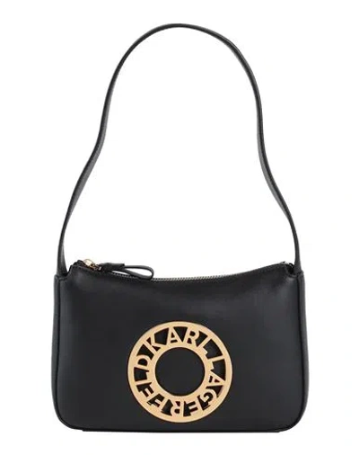 Karl Lagerfeld K/disk Sm Zip Shoulderbag Woman Handbag Black Size - Bovine Leather