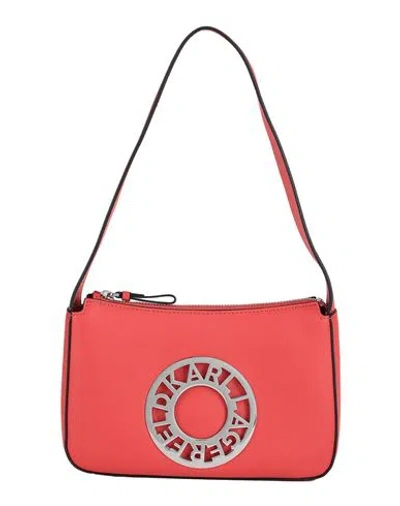 Karl Lagerfeld K/disk Sm Zip Shoulderbag Woman Handbag Tomato Red Size - Bovine Leather