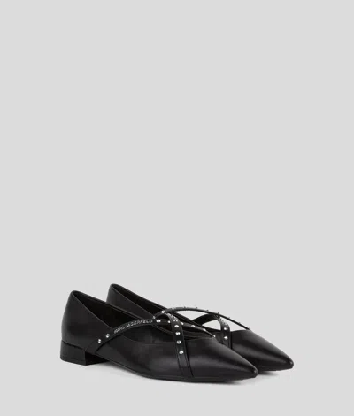 Karl Lagerfeld Kerrie Krosstrap Studs Flats