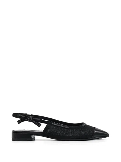 Karl Lagerfeld Kerrie Logo-print Slingback Pumps In Black