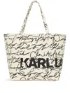 Karl Lagerfeld K/essential Autograph-print Tote Bag In White
