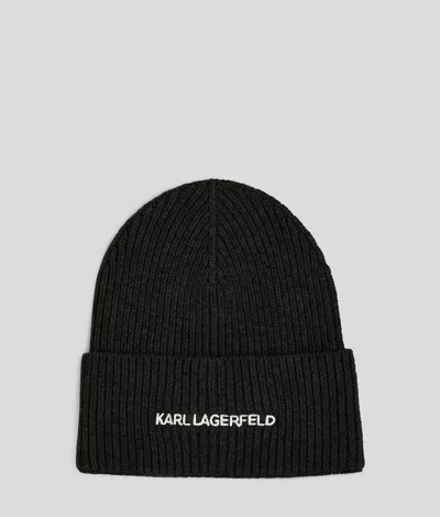 Karl Lagerfeld K/essential Beanie In Black