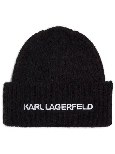 Karl Lagerfeld Essential Beanie In Black
