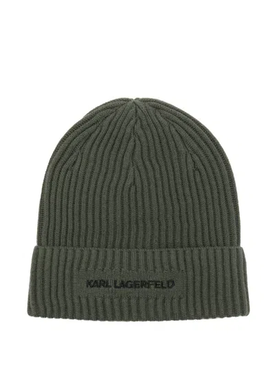 Karl Lagerfeld K/essential Beanie In Green