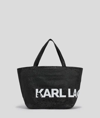 Karl Lagerfeld K/essential Coated Oversized Logo Shopper In Black