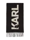Karl Lagerfeld K/essential Oversized Logo Scarf In Black