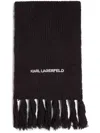 Karl Lagerfeld Essential Knitted Scarf In Black