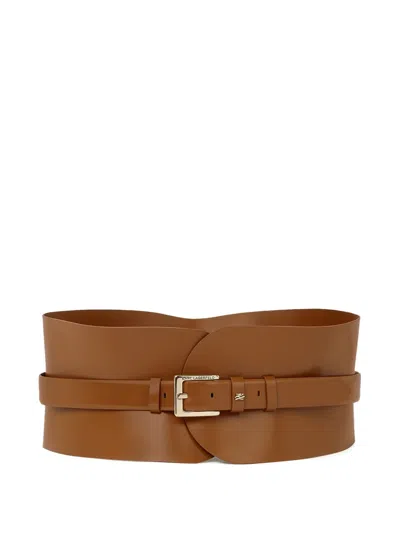 Karl Lagerfeld K/essential Leather Belt In Brown