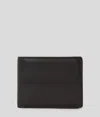Karl Lagerfeld Essential Leather Bi-fold Wallet In Black