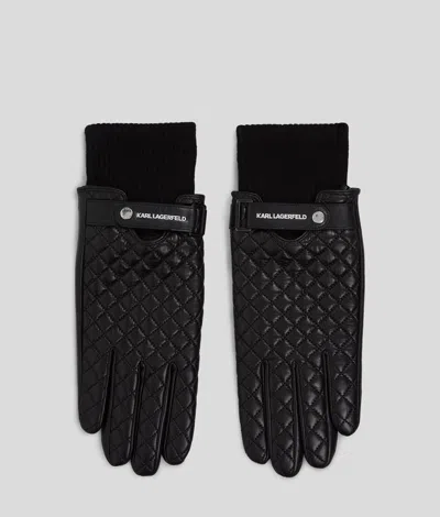 Karl Lagerfeld K/essential Leather Gloves