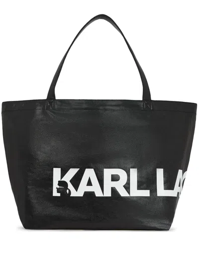 Karl Lagerfeld K/essential Logo-printed Tote Bag In Black
