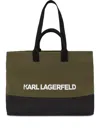 Karl Lagerfeld K/essential Logo Shopper In Green