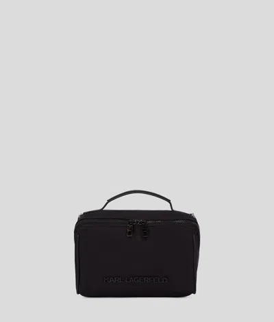 Karl Lagerfeld K/essential Nylon Wash Bag In Black