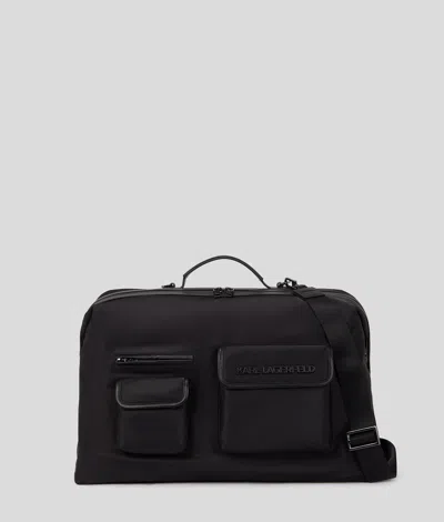 Karl Lagerfeld K/essential Nylon Weekender Bag In Black