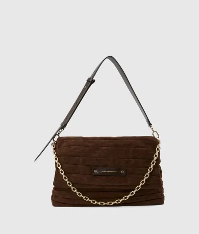 Karl Lagerfeld K/essential Plie Faux-suede Shoulder Bag