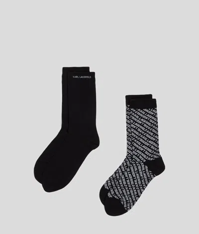 Karl Lagerfeld K/essential Socks – 2 Pack In Black